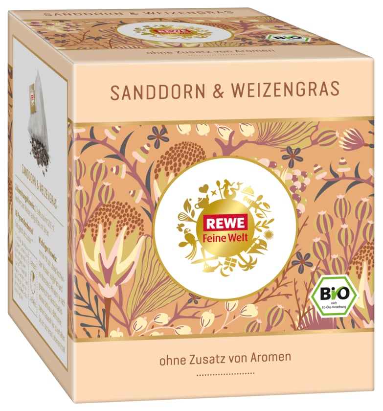 REWE Feine Welt Bio Tee Sanddorn & Weizengras 45g